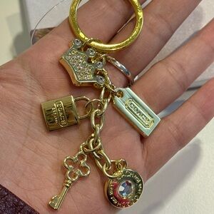 Coach Gold Keychain Charm - Gold Hardware Charm Key Ring